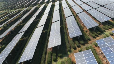 Solar power station in mountain Stock Footage 171306749