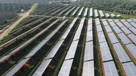 Solar power station in mountain Stock Footage 171306754