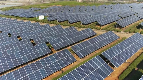 Solar power station in mountain Stock Footage 171306916