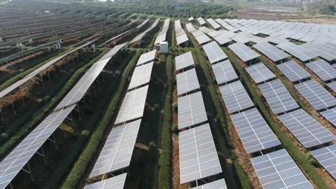 Solar power station in mountain Stock Footage 171306970