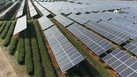 Solar power station in mountain Stock Footage 171307003