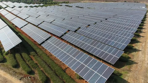 Solar power station in mountain Stock Footage 171307012