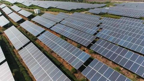 Solar power station in mountain Stock Footage 171307068