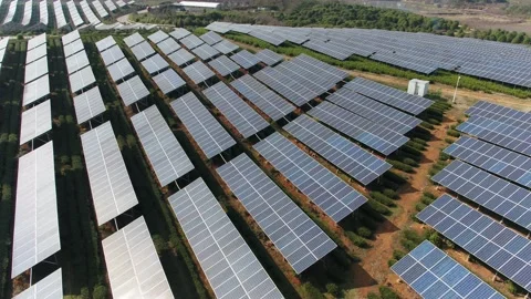 Solar power station in mountain Stock Footage 171307074