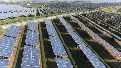 Solar power station in mountain Video stock 171307174