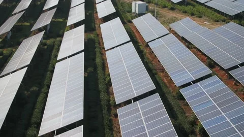 Solar power station in mountain Stock Footage 171307216