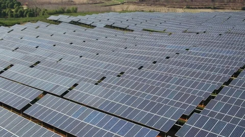 Solar power station in mountain Stock Footage 171307408
