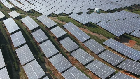 Solar power station in mountain Stock Footage 171307440