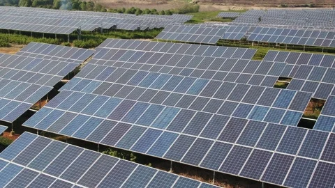 Solar power station in mountain Stock Footage 171307533