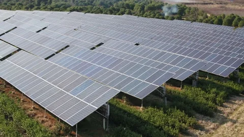 Solar power station in mountain Stock Footage 171307535