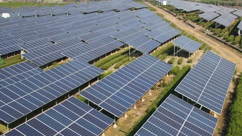 Solar power station in mountain Stock Footage 171307577