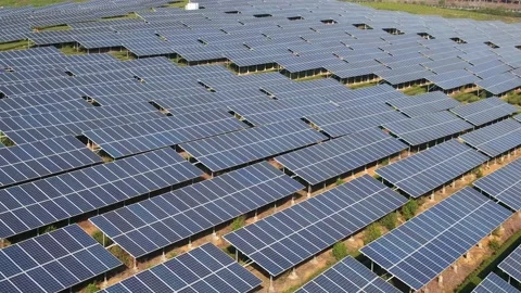 Solar power station in mountain Stock Footage 171307657