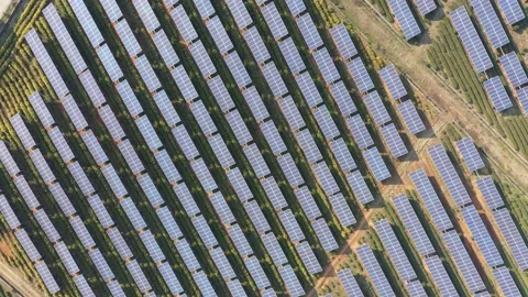 Solar power station in mountain Stock Footage 171307706