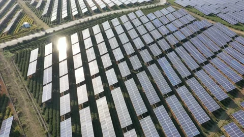 Solar power station in mountain Stock Footage 171308044