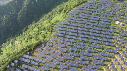 Solar power station in mountain Stock Footage 190351410
