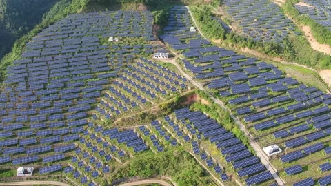 Solar power station in mountain Stock Footage 190352502