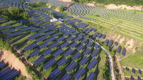Solar power station in mountain Stock Footage 190352588