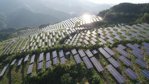 Solar power station in mountain Stock Footage 190353854