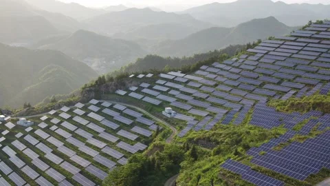 Solar power station in mountain Stock Footage 190377265