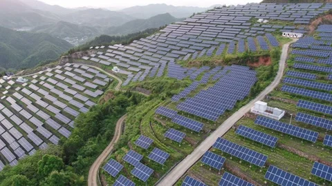 Solar power station in mountain Stock Footage 190399152