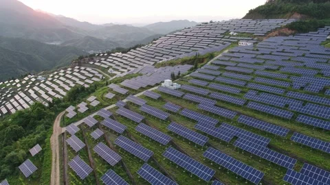 Solar power station in mountain Stock Footage 190400438