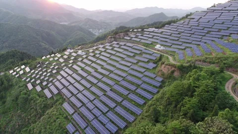 Solar power station in mountain Stock Footage 190400439