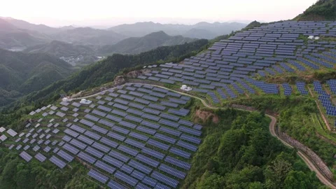 Solar power station in mountain Stock Footage 190400547