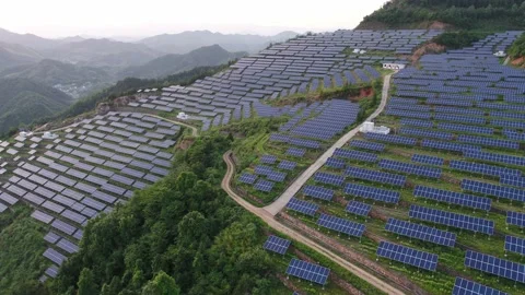 Solar power station in mountain Stock Footage 190400683