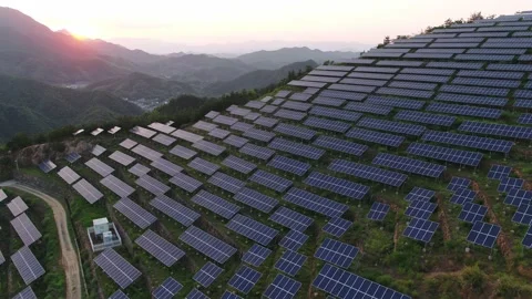 Solar power station in mountain Stock Footage 190404605