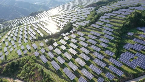 Solar power station in mountain Stock Footage 190417485