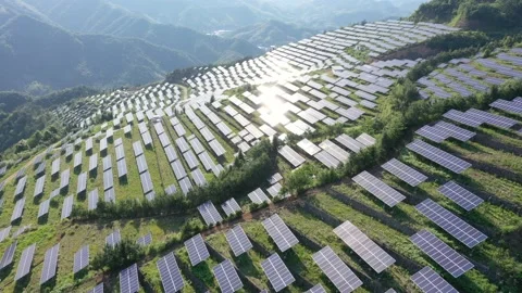 Solar power station in mountain Stock Footage 190418644