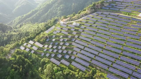 Solar power station in mountain Stock Footage 190443792