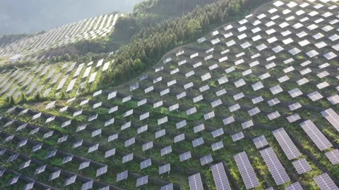 Solar power station in mountain Stock Footage 190456025