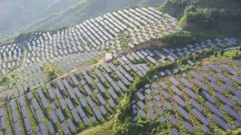 Solar power station in mountain Stock Footage 190457557