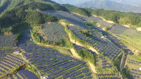 Solar power station in mountain Stock Footage 190459485