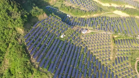 Solar power station in mountain Stock Footage 190459972