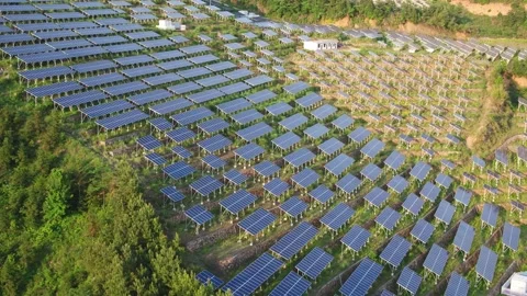 Solar power station in mountain Stock Footage 190467156