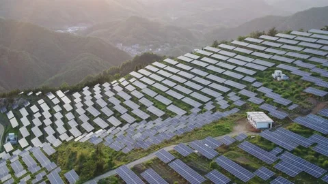 Solar power station in mountain Stock Footage 190467708