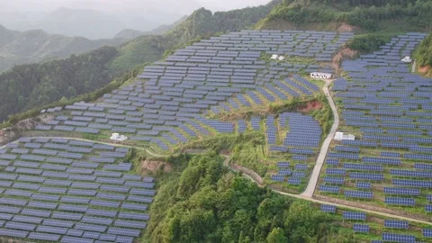 Solar power station in mountain Stock Footage 190467745