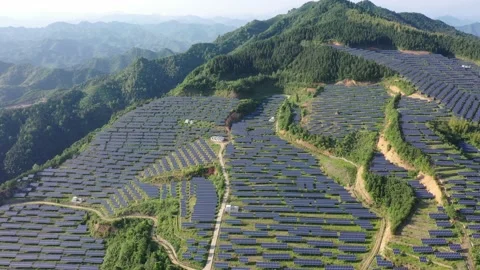 Solar power station in mountain Stock Footage 190469217