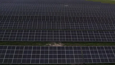 Solar Power Station Panels In The Fields Stockbeeldmateriaal 243597463