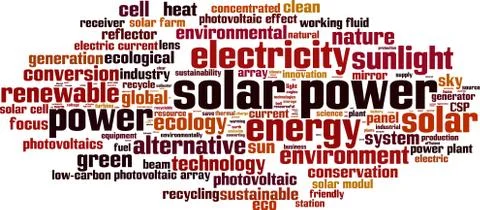Solar power word cloud Stock Illustration