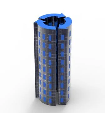 Solar Powered Building Stock Illustration