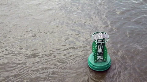 Solar powered buoy Stock Footage 866211