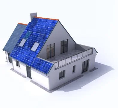 Solar powered home Stock Illustration