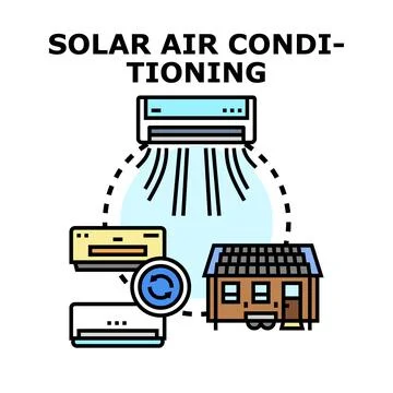 Solar powered house cooling system concept Stock Illustration