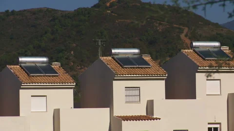Solar powered housing Stock Footage 44120922