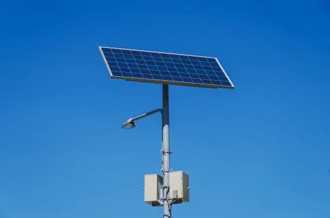 Solar powered lamppost Stock Photos