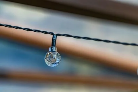 Solar Powered LED String Lights for Decorative Garden Lighting Stock Photos