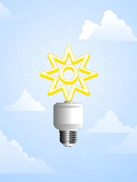 Solar powered lightbulb Stock Illustration